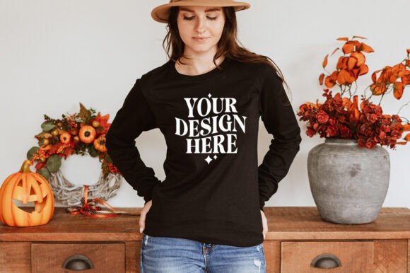 BC 3501 Long Sleeve Fall Mockup 1