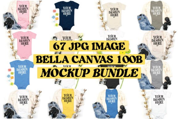 Bella Canvas 100b Baby Mockup Bundle: Graphics & Product Mockups