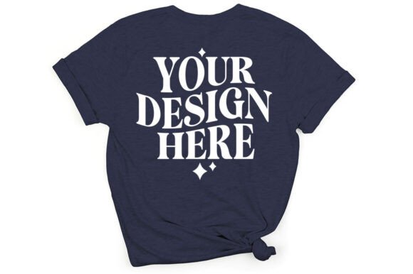 Bella Canvas 3001 Flat Lay Mockup Navy: Graphics for Product Mockups