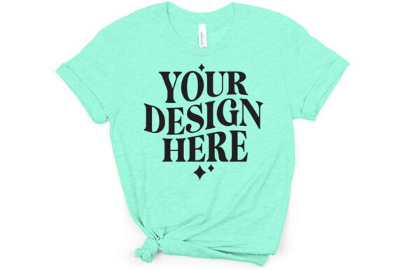 Bella Canvas 3001 Mockup Heather Mint: Graphics for Product Mockups