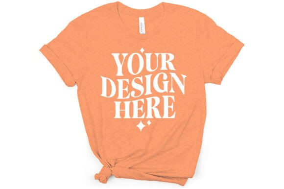 Bella Canvas 3001 Mockup Heather Orange: Graphics for Product Mockups