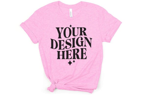Bella Canvas 3001 Mockup Heather Pink