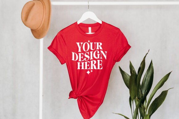 Bella Canvas 3001 Red Mockup: Essential Graphics