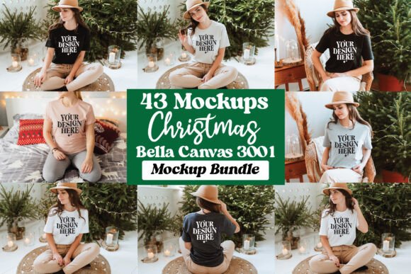 Bella Canvas Christmas Mockup Bundle Graphics