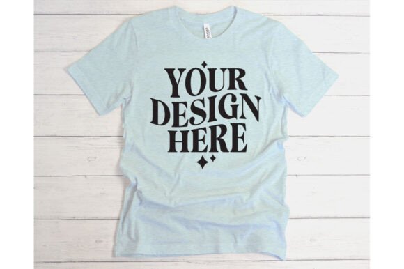 Bella Canvas Heather Prism Blue Mockup: Graphics & Product Mockups