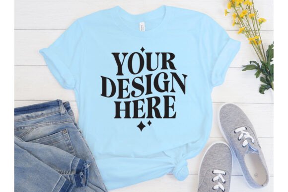 Bella Canvas Ice Blue Mockup: Graphics & Product Mockups