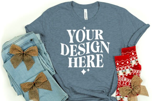Christmas Bella Canvas 3001 Mockup Slate: Graphics for Product Mockups