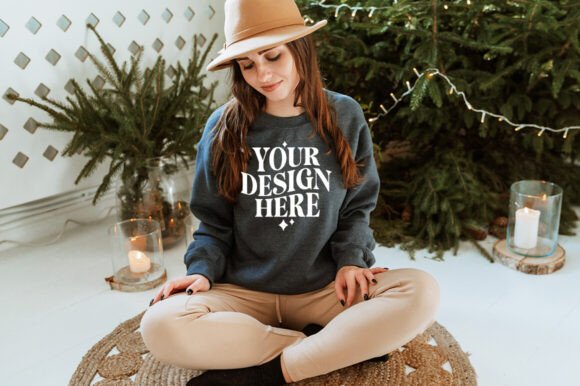 Christmas Gildan 18000 Mockup 10: Graphics & Product Mockups