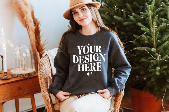 Christmas Gildan 18000 Mockup 24: Graphics & Product Mockups
