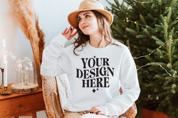 Christmas Gildan 18000 Mockup 29: Graphics & Product Mockups