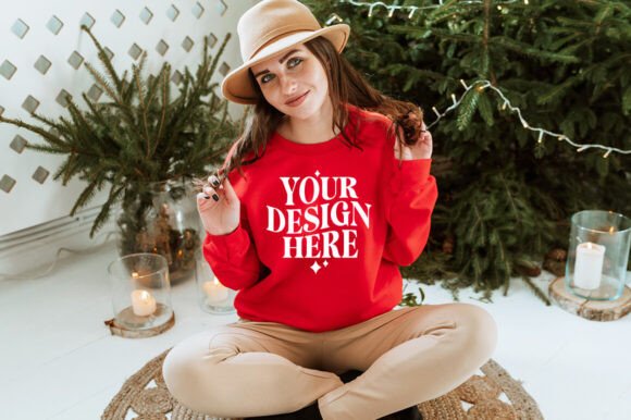 Christmas Gildan 18000 Mockup 3: Graphics & Product Mockups