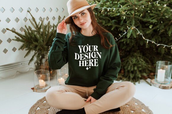 Christmas Gildan 18000 Mockup 5: Graphics & Product Mockups