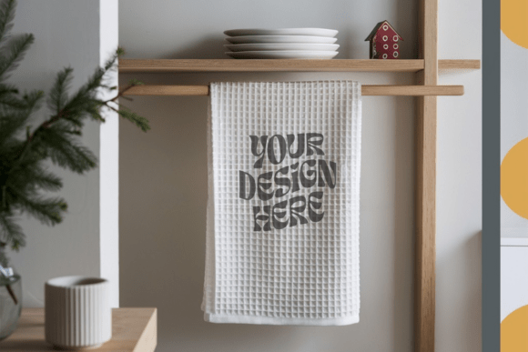 Christmas Kitchen Towel Mockup 15: Graphics & Product Mockups