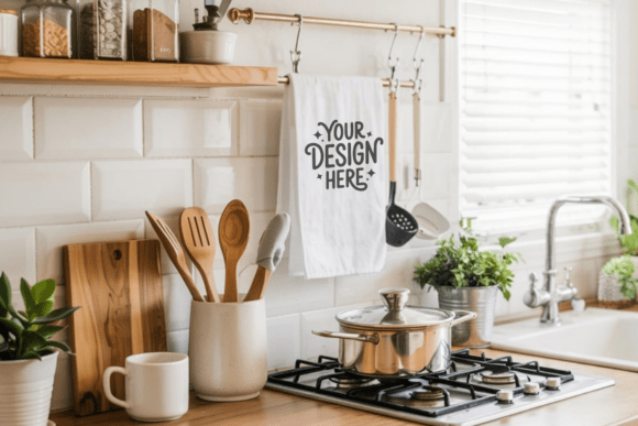 Christmas Kitchen Towel Mockup 23: Graphics for Product Mockups