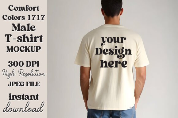 Comfort Colors 1717 Ivory Men Mockup 48 Graphics