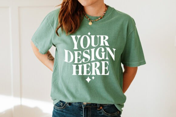 Comfort Colors 1717 Light Green Mockup: Graphics & Product Mockups