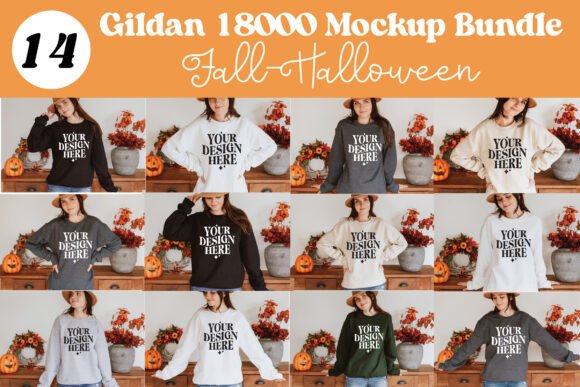 Gildan 18000 Mockup Bundle Fall