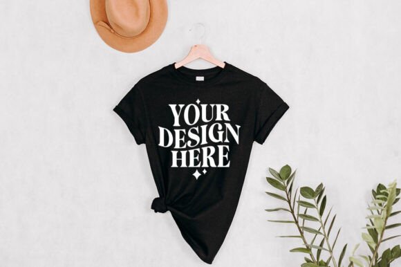 Gildan 2000 Hanging Black Mockup: Essential Graphics