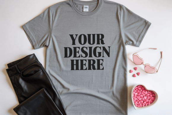 Valentine's Flat Lay Mockup: Graphics & Product Mockups